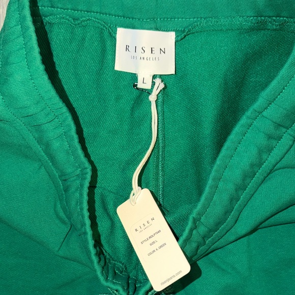 Women's Risen Green Wide Leg Pants Sweatpants Joggers NWT Large - Picture 4 of 7